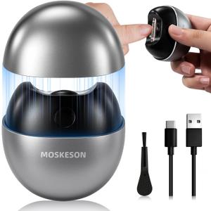 Electric Nail Clipper: Automatic Fingernail Trimmer with Clip Storage and LED Light, USB Rechargeable & 2 Speed Gears Automatic Safety Nails Cutter for Baby Kids Adult Seniors (Grey)