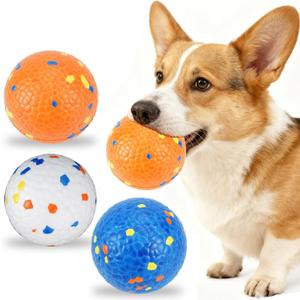 Dog Balls Tennis balls for Dogs, Interactive Dog Toys for Aggressive Chewers ,Indestructible Dog Toy to Keep Them Busy, Puppy Chew Toys for Teething, Durable Dog Ball for Medium Small Dog (2.4") (M-3 Pack)
