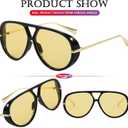 AIEYEZO Oversized Aviator Sunglasses Women Men Fashion Retro Big Frame Sun Glasses Designer Ladies Shades