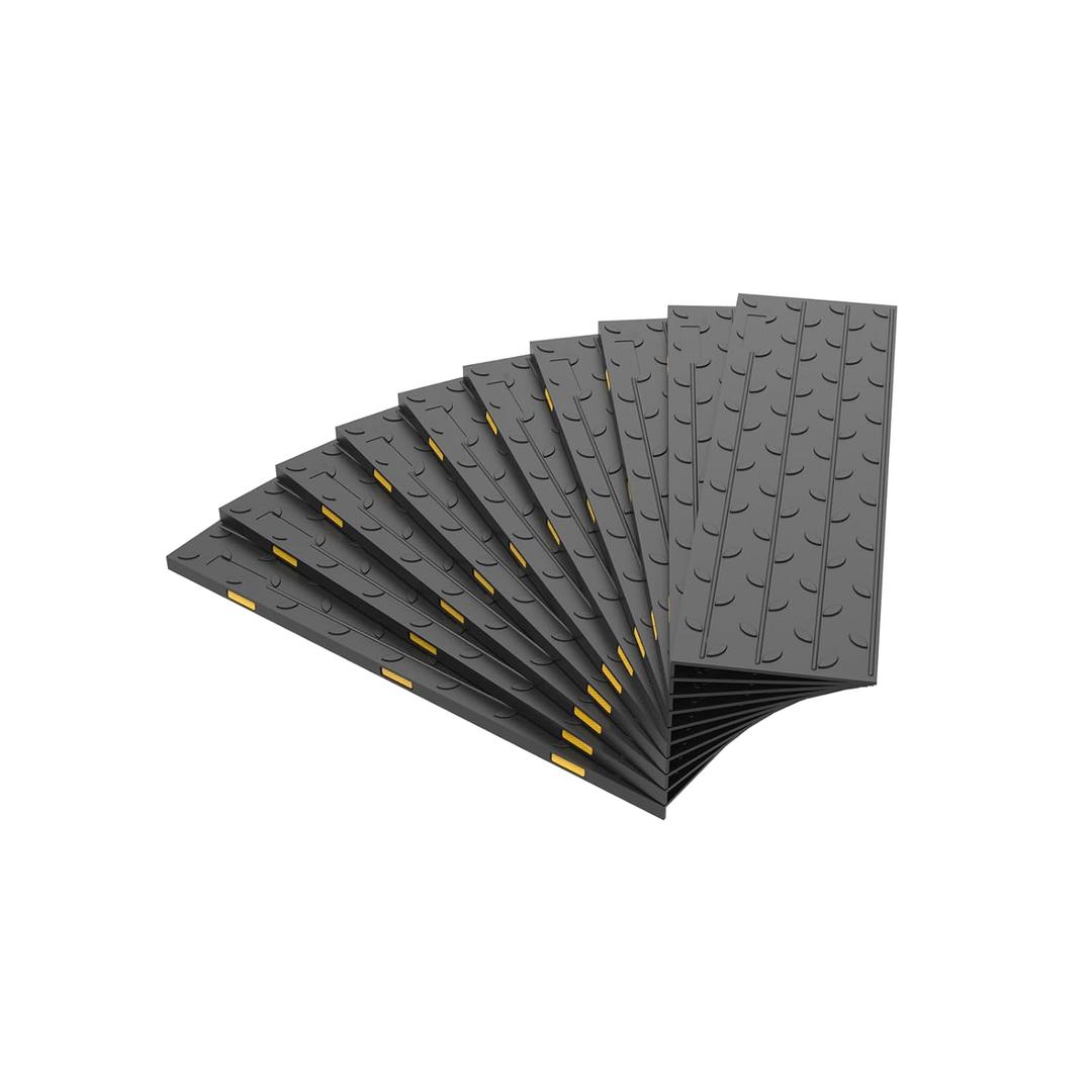 Rubber Stair Treads, 36"X10" 10 Pack Rubber Stair Treads for Wooden Steps, Non Slip Outdoor Step Mats with Nosing for Concrete Marble Tile Metal Steps - Black