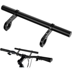 Bike Double Handlebar Extender, 11.8"(30 cm) Super Long Aluminum Alloy Cross Bar, Bicycle Handlebar Bracket Accessories for Bike Mounting Extender Bars Motorcycle Scooter Lights Phone Mount