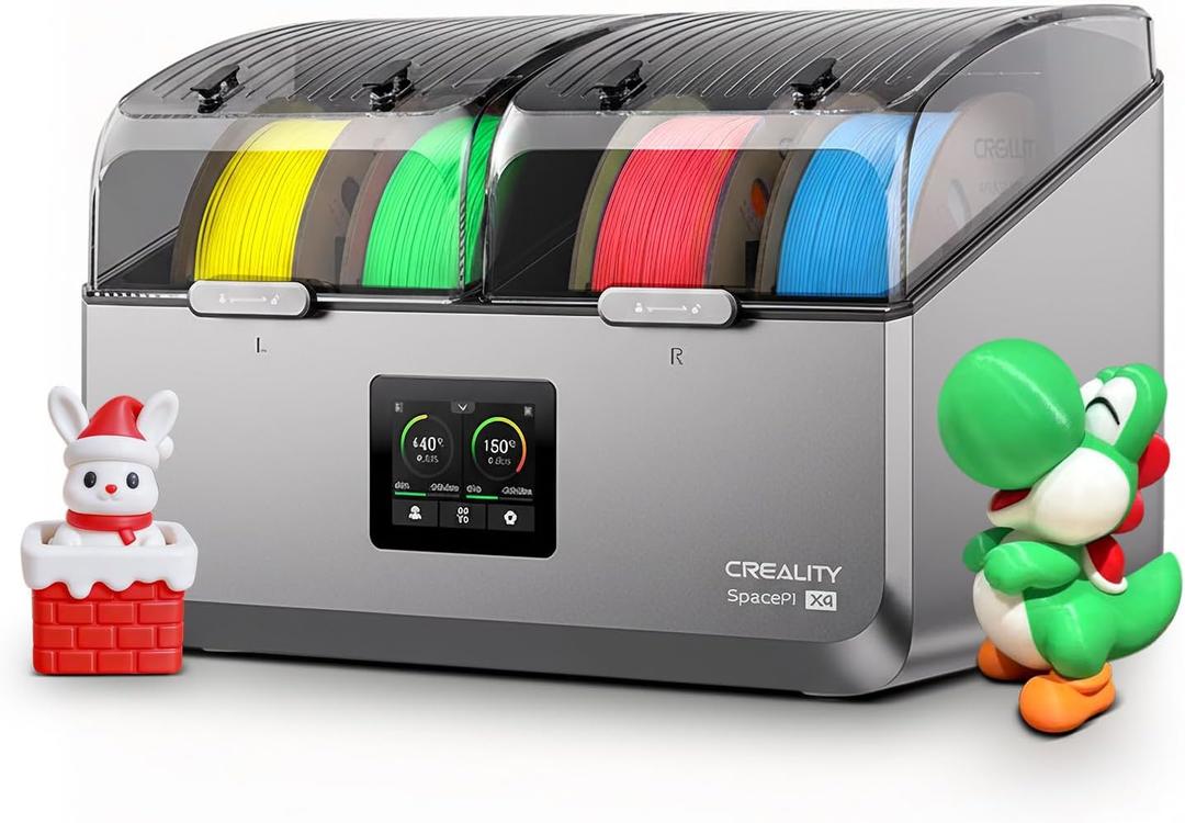 Creality Filament Dryer, Space Pi X4 Filament Storage Box for 4 Spools, Dual Independent Heating Chambers, 85℃ Max Temperature, Compatible with 1.75mm 2.85mm PLA PETG ABS TPU PC PA PAHT