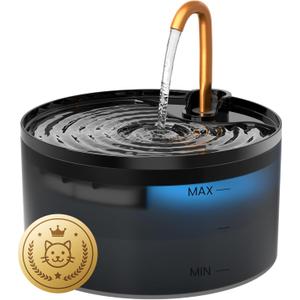 Cat Water Fountain, 71oz/2.1L Cat Fountain for Drinking with Copper Faucet, MISFANS-Designed Pump & Filter, Plastic Automatic Pet Water Fountain Bowl & Dispenser with 3-Pack Replaceable Filters