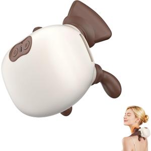 Shoulder and Neck Massager with Heat Heated Massager, Neck Massager with Fingers, Shoulder Massager with Hands, Simulates a Real Palm Massage for Comfort, Relax Muscle Tension (White)