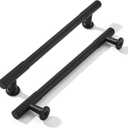 khtumeware 6 Inch Hole Center 5 Pack Matte Black Heavy Duty Solid Cabinet Pulls, Kitchen Drawer Handles, for Dresser cabinets, cabinets