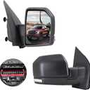Side Mirror Replacement Passenger Side View Mirror Fits Ford F150 2015 2016 2017 2018 2019 2020 w/Heated, Turn Signal, Puddle Lights, 9 Pins