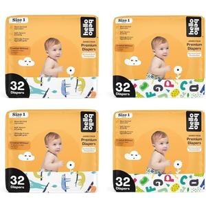 Hello Bello Premium Baby Diapers Size 1, 128 Count of Disposable, Extra-Absorbent, and Hypoallergenic Baby Diapers with Snug and Comfort Fit, Sleepy Sloth (128)