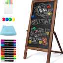 SELEAD Double Sided Magnetic Chalkboard Easel Sign with Stand - 40"x20" Outdoor Rustic Chalk Board Sandwich Sidewalk Pizarra for Menu, Restaurant, Business, Wedding