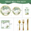 168 Pcs Sage Green Baby Shower Decorations, Sage Green Plates, Bridal Shower Plates and Napkins sets, Eucalyptus Baby Shower Birthday Baptism Wedding Shower Decorations, Serves 24