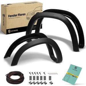 YHTAUTO OE Factory Style Fender Flares w/Hardware Kit Compatible with Dodge Ram 1500 2019-2024 New Body (Not Fit Classic & Rebel, TRX Model), Matte Black Wheel Flare Cover Protector, Set of 4