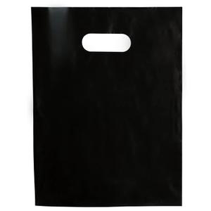 100 Black Plastic Bags With Handles  12"x15" Glossy 2 Mil Thick Black Retail Bags Suitable for Merchandise And Gifts