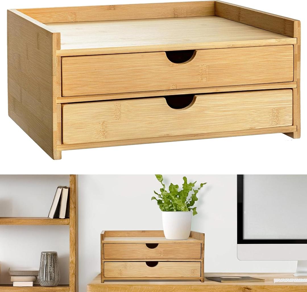 Prosumer's Choice 2-Tier Desk Organizer with Dual Pull-Out Drawers for Countertop - Compact Desk Storage Solution for Documents, Paper and Other Supplies - Office Organization - Fully Assembled