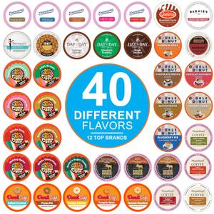 Crazy Cups Flavored Coffee Pods Variety Pack for Keurig K Cups Brewers, Assorted Flavored Coffee Sampler, 40 Count (EXP 12/31/26)