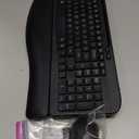 Wireless Keyboard and Mouse Combo, Wave Keys Full-Sized Ergonomic Keyboard with Cushioned Plam Rest, Phone Holder, Comfortable Natural Typing, 2.4G Cordless Set for Computer, Laptop, PC, Mac, Windows