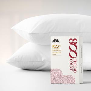 Mayfair Linen 100% Egyptian Cotton Pillow Cases - 800 Thread Count White King Pillowcases Set of 2, Soft Cooling & Breathable Extra Long Staple Sateen Weave Cotton Pillowcases for King Pillows
