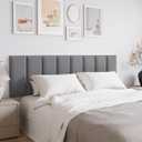 Peel and Stick Upholstered Wall Mounted Headboard Queen Size, 9 Panels Tufted Fabric Headboard,Wall Mounted Headboards, Interior Wall Panels for Bedroom, 10"x24" Dark Grey