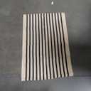 Beige Striped Rug 2.3'x3.6' Indoor Outdoor Rugs Front Door Mat Hand Woven Cotton Washable Striped Layered Doormats for Front Porch/Kitchen/Farmhouse/Entryway/Patio