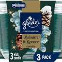 Glade 3-Wick Scented Candle Jar, Balsam & Spruce, Air Freshener Infused with Essential Oils, 6.8 Oz, 3 Count