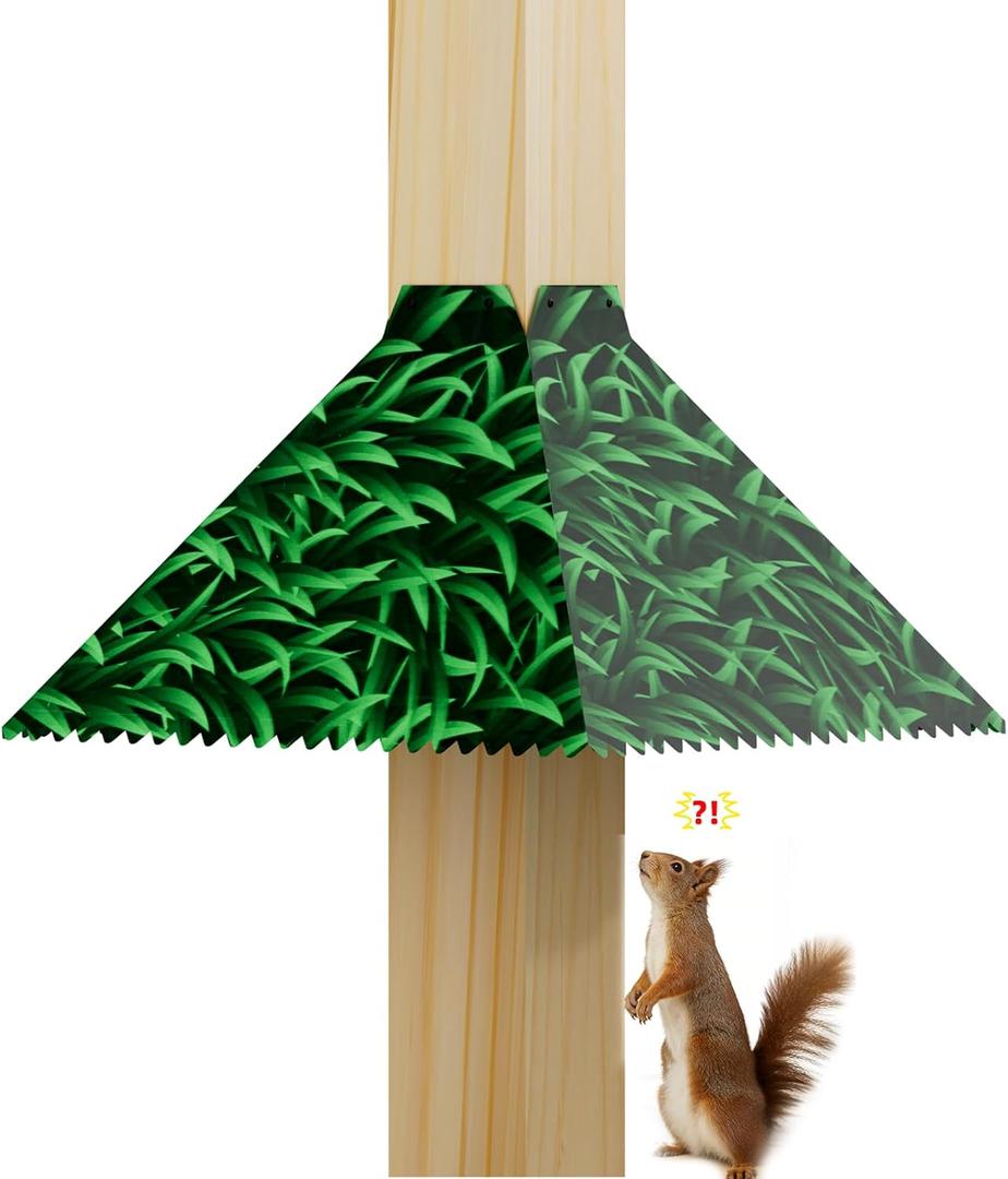 MIXXIDEA Metal Squirrel Baffle for Bird Feeder Pole, Pole Mount Bird House Guard, Squirrel Baffle for 4x4 Post (Green)