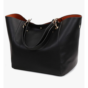 Pahajim Large Capacity Work Tote Bag for Women Ladies Bucket Purses and Handbags Designer Travel Shoulder Purse, Black 