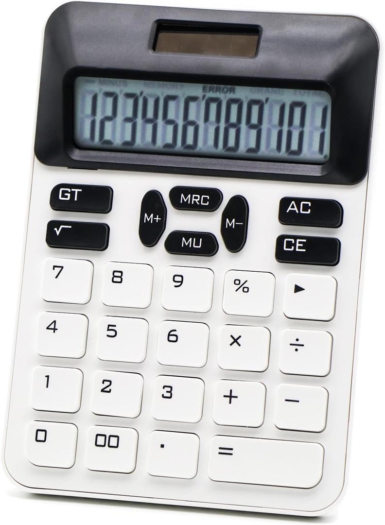 OFFIDIX 12 Digits Calculator Desktop Large LCD Display and Big Buttons,Solar Standard Function Calculator for Office School Home