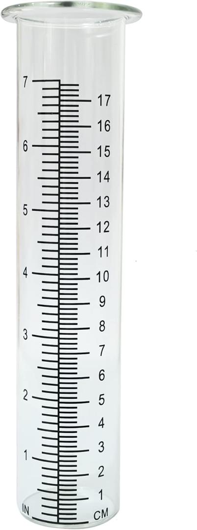 7" Plastic Rain Gauge Replacement Tube, 8.25 x 2.25 x 1.75 inches Cold Resistance Crack Resistance for Outdoor Yard Garden Home