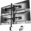 monTEK Quad Monitor Stand Mount, Fully Adjustable Desk Mount for 4 Screen up to 17-32 and 22lbs Capacity Each Arm, Stable Monitor Arm with C Clamp and Grommet Base, VESA 75x75mm/100x100mm