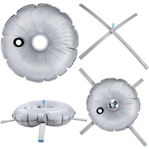 Blulu 2 Sets Feather Flag Base Foldable Flag Stand Base with Water Bag Cross Metal Pole Stand Fits with a 0.65'' Inner Diameter for Outdoor Business