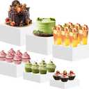 6PCS Buffet Risers, Food Risers for Buffet Tables, Display Stand Shelf for Party Catering Dessert, White Acrylic Boxes for Food Display, Large Acrylic Cube Boxes (Sizes: 8", 7.5", 7", 6.5", 6", 5.5")