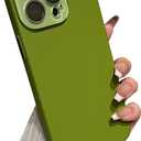 Caseative for iPhone 12 Pro Max Case,Solid Color Full Camera Lens Protection Phone Case (Green)
