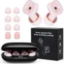 Pink Ear Plugs for Sleeping Noise Cancelling 35dB Reusable Silicone Ear Plugs for Noise Reduction with Case & 8 Ear Tips Hearing Protection Earplugs for Focus/Study/Work/Concert