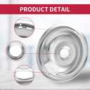 W10196405 W10196406 Stove Burner Drip Pans for Electric Stove Top-Compatible with Whirlpool Electric Range-Thickening to Prevent Bent-Set of 4 Chrome Drip Pans, Silver