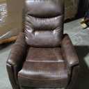 Lakeview Swivel Glider Recliner 30.7L x 37.8D x 41.7H Brown Faux Leather