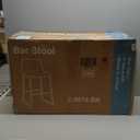 DUMOS 26 Inch Counter Height Bar Stools Set of 2, Modern Faux Leather High Barstools with Back and Metal Leg, Bar Chairs for Kitchen lsland, Brown