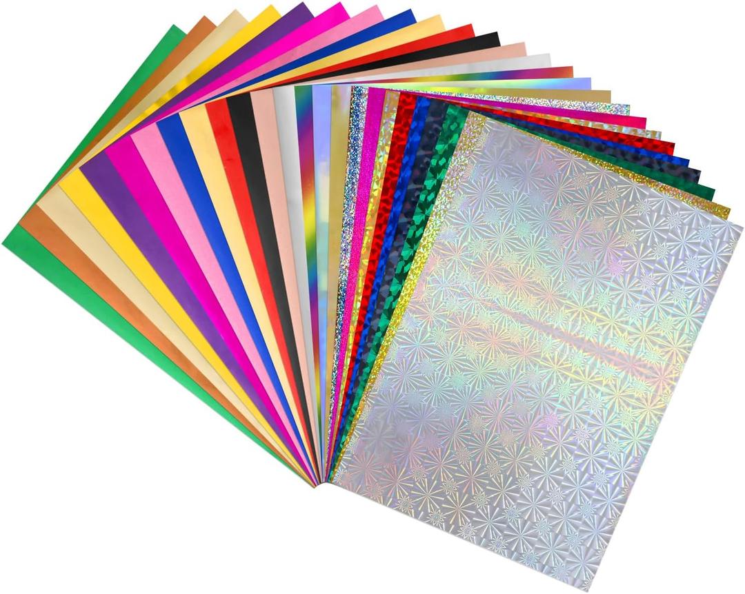 BAOFALI 100 Sheets 20x29cm Colors Hot Foil Paper Toner Reactive Foil Hot Stamping Foil Paper by Laser Printer and Laminator for Scrapbooking Craft Card Making DIY Album Decoration  25 Colors