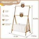 Baveke Kids Clothing Rrack- Kids Dress Up Rack for Little Girls, Bamboo Kids Clothes Rack-Feat FSC-Certified Bamboo, Toddler Dress Up Storage Rack & Folding Costume Rack, Pets Clothes Rack, Natural