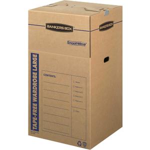 Bankers Box Tall Wardrobe Box 3 Pack, Tape-Free Design, 24" x 24"x 40"(7710501)