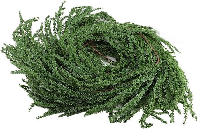 Artificial Pine Garland Soft PVC Realistic Pine Garland for Xmas Fireplace Door Decoration 270cm