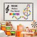 3 x BeYumi Music Notes Border Decor - 108Pcs Back to School Music Notes Bulletin Board Set Music Makes The World Brighter Cutouts Piano Border Trim Preschool Classroom Chalkboard Wall Decoration Supplies