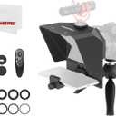 AMBITFUL Portable Teleprompter Kit - 7.5'' Mini Teleprompter with Desktop Tripod &Remote Control for Phone and DSLR Camera Live Stream Interview Video Recording