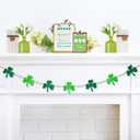4.2 FT St. Patrick's Day Wooden Beads Garland with Clover Charms, Irish-Themed Shamrock Beaded Tiered Tray Decor, Rustic Farmhouse Banner for March Celebration, Shelf Display, Fireplace, Wall Decor (3-leaf Clover)