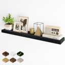 Fun Memories Floating Shelves for Wall, 48Inch Long Floating Shelves Set of 1, Hanging Shelf with Invisible Brackets, Wood Shelves for Living Room, Bedroom, Kitchen, Black
