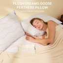 felo Feather Down Pillow Queen Size, CloudFusion Goose Down Pillow for Sleeping, Hotel Collection Bed Pillow for Side Back Pain Sleepers (20" x 30") (Blue)