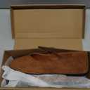 Lace Up Square Toe Ballet Flats for Women Cute Bow Slip On Mary Jane Flats Casual Ballerina Shoes (7, Suede-brown)