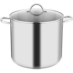 GreatChef Stock Pot Stainless Steel for Cooking Riveted Handle, Heavy Duty Vessel,Induction Compatible All Cooktops in Use, Dishwasher & Oven Safe (24 Quart)