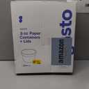 GUSTO [8 oz. - 50 Count White Paper Food Containers with Vented Lids - To Go Hot Soup Bowls, Disposable Ice Cream Cups, Ideal for Hot and Cold Foods - (Formerly Comfy Package)