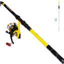 Richcat Fishing Rod and Reel ComboMedium Heavy Poles and Reels Telescopic Rod Kits for Adults 22lb Line Pre-spooled with Spining Reel for Travel Saltwater Freshwater Catfish Bass Fishing (Y7.9ft(2.4m))