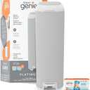 Diaper Genie Platinum Pail (Grey) is Made in Durable Stainless Steel and Includes 1 Easy Roll Refill with 18 Bags That can Last up to 5 Months.