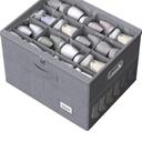 JISONCASE Shoe Organizer for Closet,Shoe Box Storage Containers with Clear Cover,Adjustable Dividers for Shoe Storage,Space Saving Shoe Bin with Foldable Bottom Support (Gray)