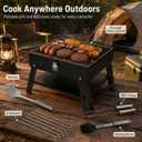 Small Portable BBQ Charcoal Grill: Mini Foldable Table Top Barbecue Grills | with Stainless Steel BBQ Grilling Tool Set, Fathers Day Birthday Grilling Gift for Men Dad Husband, Small 